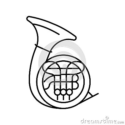 horn orchestra musician instrument line icon vector illustration Vector Illustration
