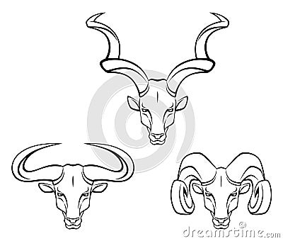 Horned animal Vector Illustration