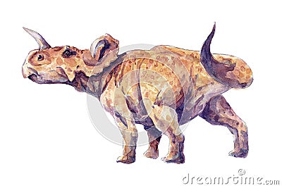 Horned dinosaur. Prehistoric creature. Stock Photo