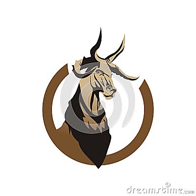 Horned horse logo design vector Vector Illustration