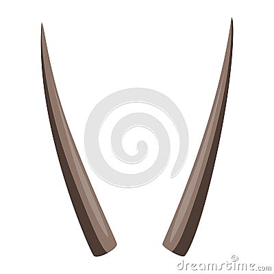 Horns. Hunting trophy. Vector horned wild animal. Pairs of antlers. Vector illustration of hunted animal, wildlife Vector Illustration