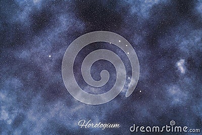 Horologium star constellation, Brightest Stars, Clock constellation, Pendulum Clock Stock Photo