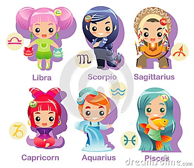 Horoscope signs Icon set part 2 Vector Illustration