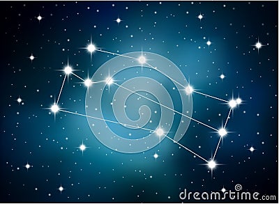 Horoscope zodiac sign of the gemini on the astrological space background Vector Illustration