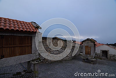 Horreo, a typical grain storage construction of Galicia, Spain Stock Photo