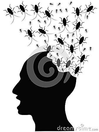 Horrified by bugs eating Vector Illustration