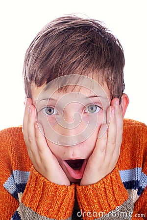 Horrified child Stock Photo