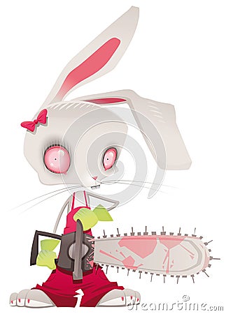 Horror bunny Vector Illustration