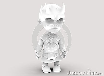 Horror cartoon character white walkers ona white background 3D-Rendering Stock Photo