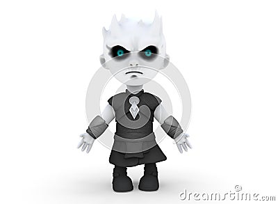 Horror cartoon character white walkers ona white background 3D-Rendering Stock Photo