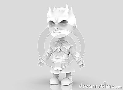 Horror cartoon character white walkers ona white background 3D-Rendering Stock Photo