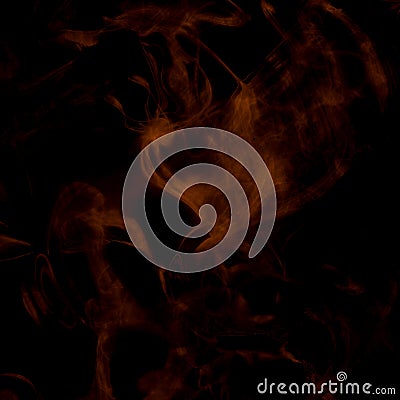 Horror creepy brown smoke on black background Stock Photo