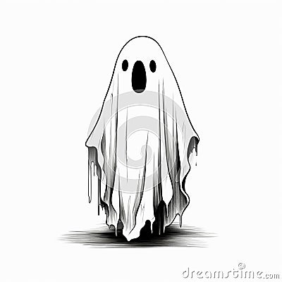 Horror Ghosts Illustration Eerie Vintage Charm Stock Photo