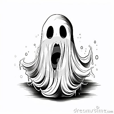 Horror Ghosts Illustration Eerie Vintage Charm Stock Photo