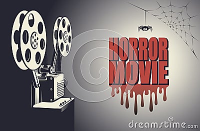 Horror movie poster Vector Illustration