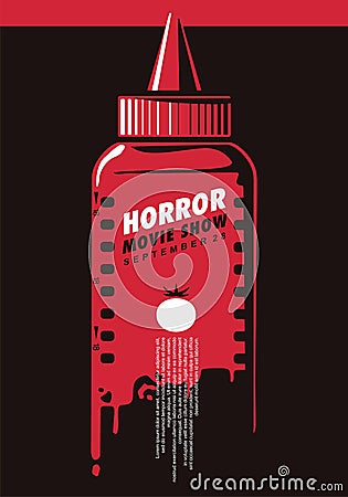 Horror movie show creative poster idea Vector Illustration