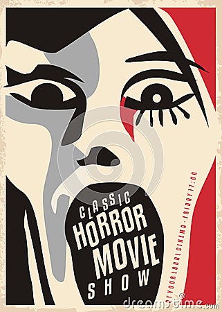 Horror movies poster design Vector Illustration