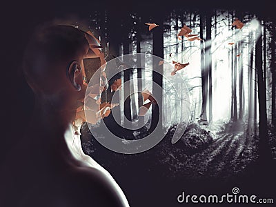 Horror nightmare. 3D Rendering Stock Photo