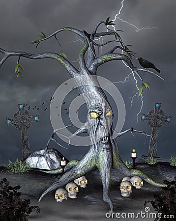 Horror tree Stock Photo