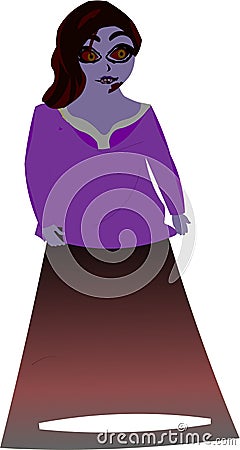 Horror witch full rig character vector artwork Vector Illustration