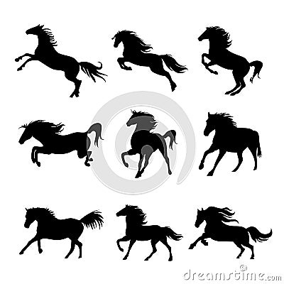 Horse Animal Silhouette Black Icon Flat Design Element Vector Illustration Vector Illustration