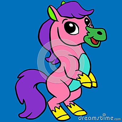 Horse animasi pink color Stock Photo