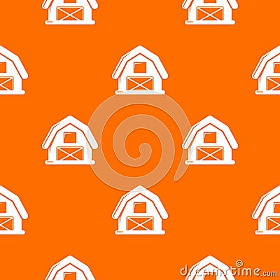 Horse barn pattern vector orange Vector Illustration