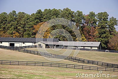 Horse Barns Stock Photo