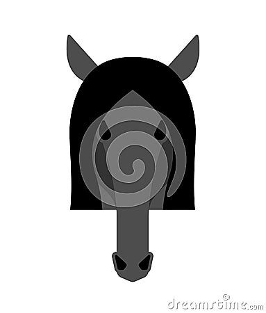 Horse black head isolated. Equine face Vector illustration Vector Illustration