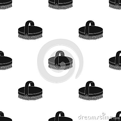 Horse body brush icon in black style isolated on white background. Hippodrome and horse symbol stock vector illustration Vector Illustration