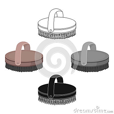 Horse body brush icon in cartoon style isolated on white background. Hippodrome and horse symbol stock vector Vector Illustration