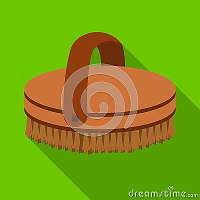 Horse body brush icon in flat style isolated on white background. Hippodrome and horse symbol stock vector illustration. Vector Illustration