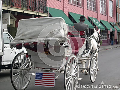 Horse and Buggy Carriage Service, New Orleans, LA Editorial Stock Photo