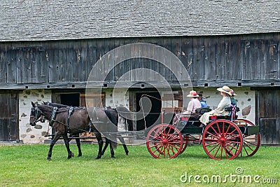 Horse, Buggy, Farmer, People Riding Editorial Stock Photo