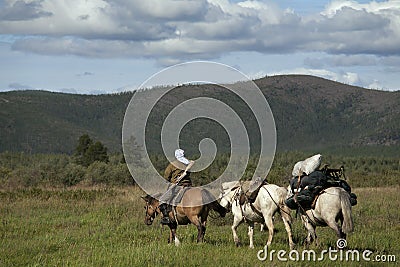 Horse caravan Stock Photo