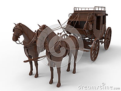 Horse carriage Cartoon Illustration