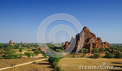 The Horse carriage at Dhammayangyi temple Bagan, Bagan, Myanmar Stock Photo