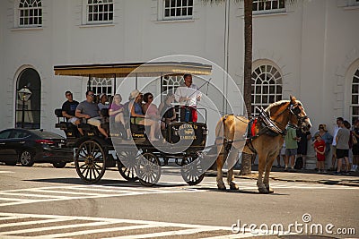 Horse carriage operated by the Old South Carriage Company Editorial Stock Photo