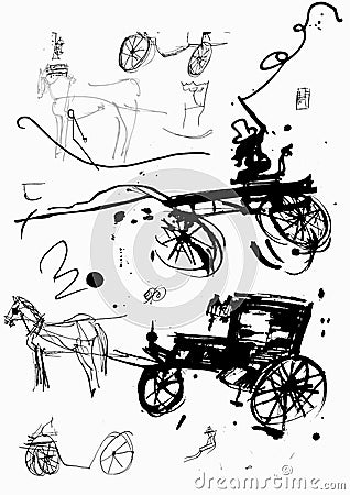 Horse carriage Vector Illustration