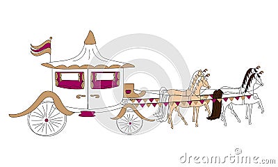 Horse & Carriage Vector Illustration