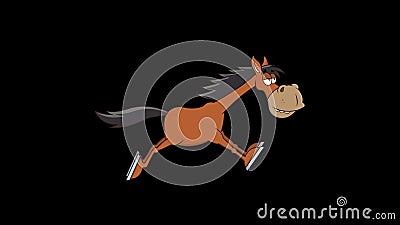 Horse Cartoon Character Running Stock Footage - Video of domestic,  background: 194503722