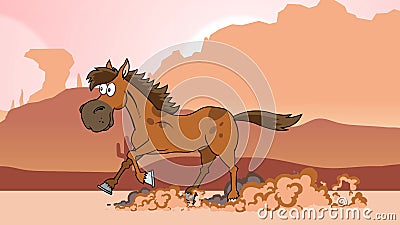 Horse Cartoon Character Running in Farm Stock Video - Video of breed,  forward: 194503751