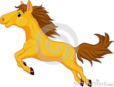 Horse cartoon jumping Vector Illustration