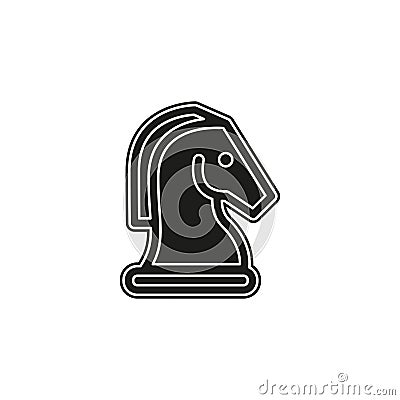 Horse Chess Vector Icon. Chess game horse illustration - game, strategy Cartoon Illustration