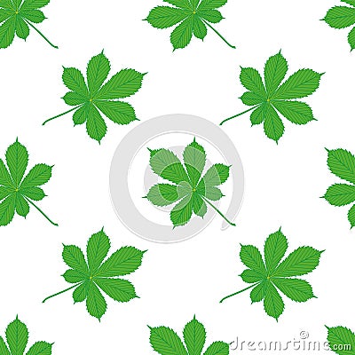 Horse Chestnut Leaves Seamless Texture Vector Illustration