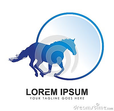 Horse Circle Logo Vector icon Vector Illustration