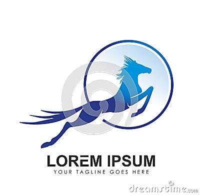 Horse Circle Logo Vector Icon Vector Illustration