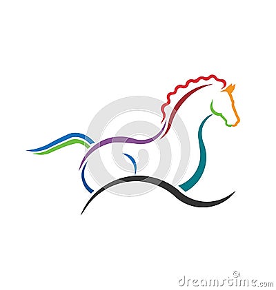 Horse color styled silhouette image Vector Illustration