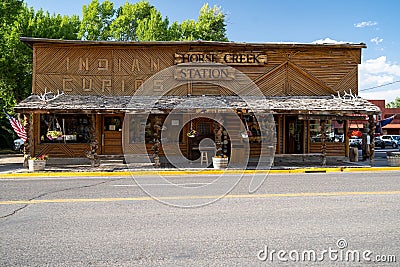 The Horse Creek Station, a store selling gifts, souviners and Indian Curios Editorial Stock Photo