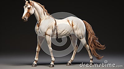 Aurorapunk Horse: Realistic Rendering Of A Side Walking Equine Stock Photo